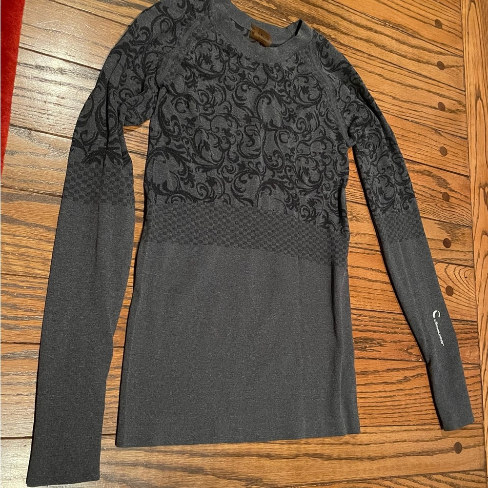 Elegant Gray Patterned Women's Top